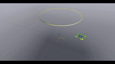 Quadrotor path-following simulation under rotor failure